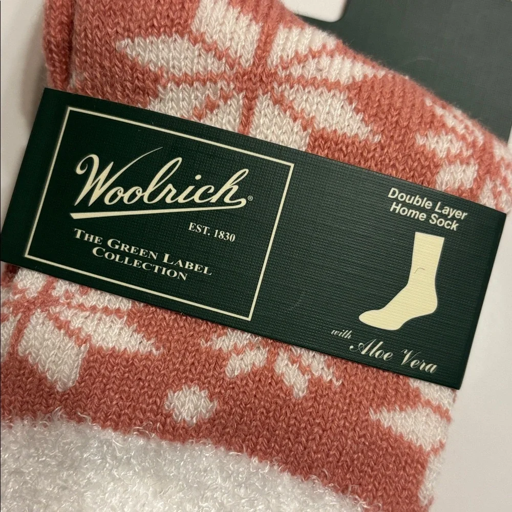 Woolrich Women's Aloe Infused Double Layer Peach Home Socks